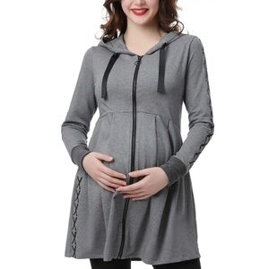 Kimi & Kai Charcoal Maternity Hooded Women's Jacket